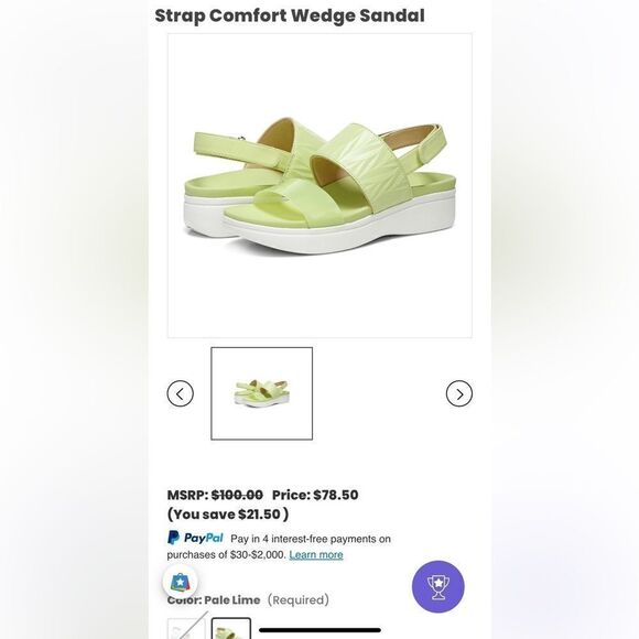 Nwt Vionic “Karleen”lime green leather & transparent platform sandals. - Picture 10 of 10